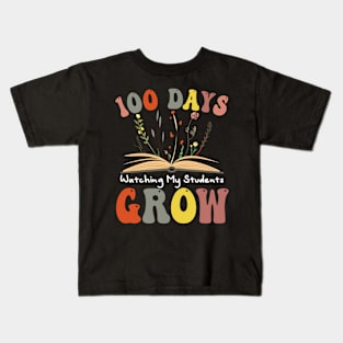 100 Day Watching My Students Grow 100 days of School Teacher Kids T-Shirt